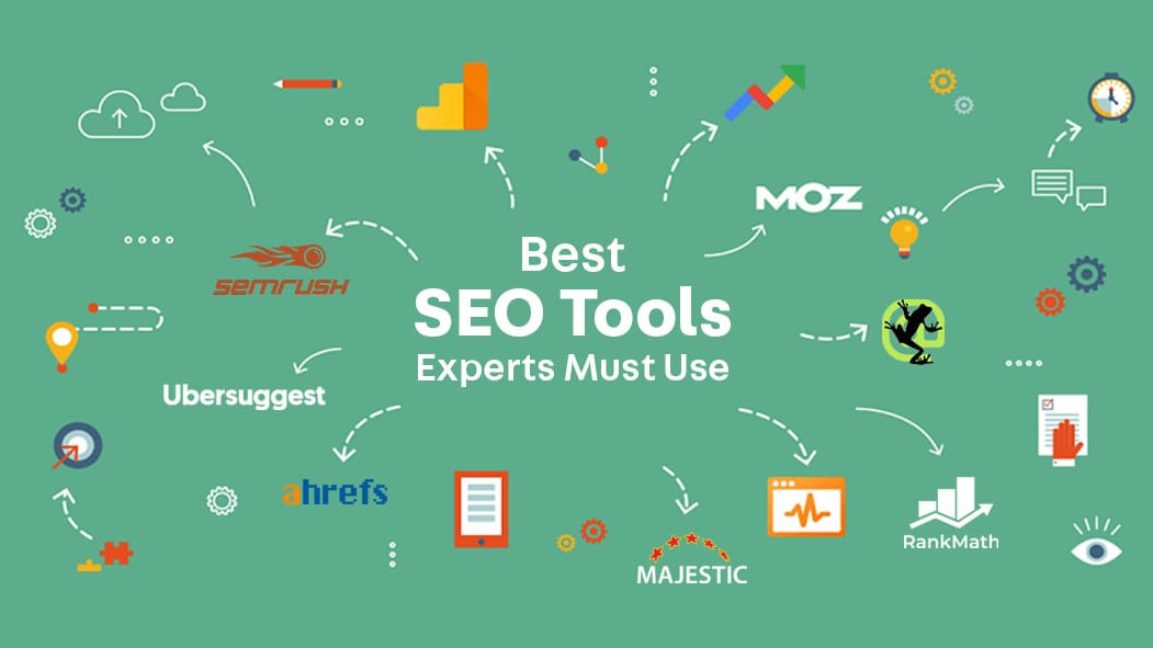 best SEO tools dashboard showing keyword research backlink analysis and technical SEO metrics